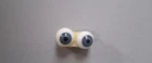 14mm VINTAGE GLASS BLOWN DOLL EYES IN BLUE GREY WITH WEIGHTED IRIS Cde KE0626/EE