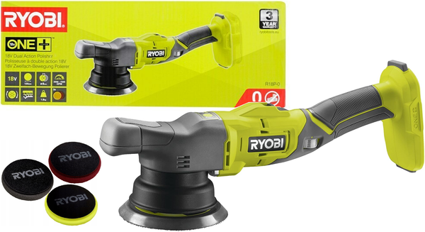 Ryobi Akku-Exzenterpolierer + 3X Polierhaube 125 Mm 18 V One+ R18P-0 5133004845-image