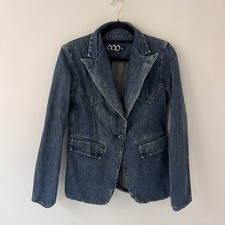 Vintage Y2K Faded Dark Denim Blazer Jacket, Woman s size 10