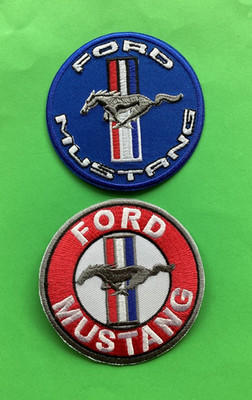 FORD MUSTANG SHELBY AMERIKANISCHES MUSCLE-CAR BESTICKTE AUFNÄHER x 2 UK VERKÄUFER