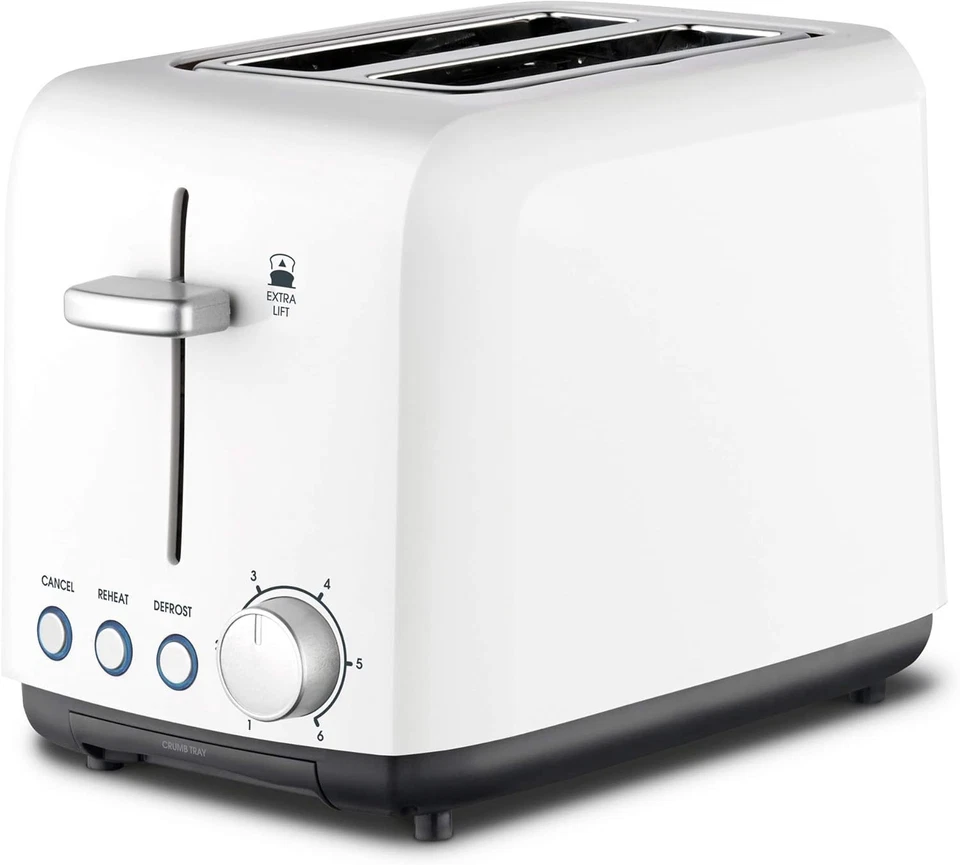 User-Friendly 2-Slice Toaster with Extra Lift and Deep Slots - White Finish - image 3 of 3