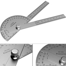 Stainless Steel Protractor 180 Degrees Two Arm Ruler Adjustable Angle Protrac...