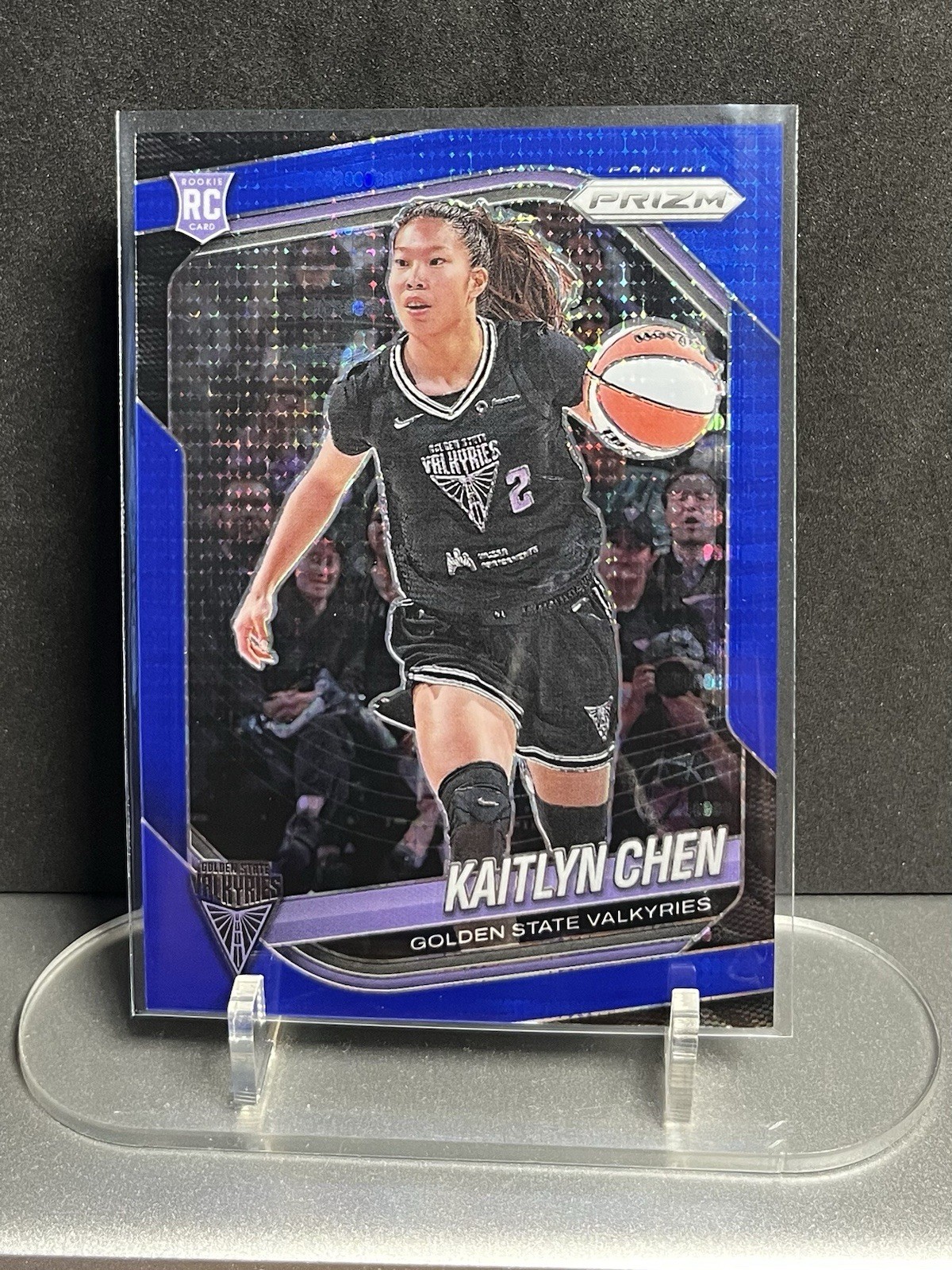 2025 Panini Prizm WNBA Kaitlyn Chen Blue Pulsar /199 #100 Golden State Valkyries