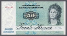 Denmark 1972 50 Kroner P 50a RARE GEM UNC