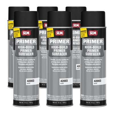 #ad SEM 42003 Case of High Build Primer Surfacer Black Aerosol Spray 16 oz 6 Cans $132.76