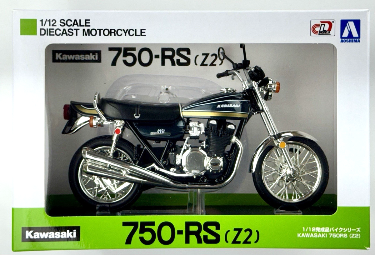 AOSHIMA 1:12 Diecast Motorcycle Kawasaki 750-RS Z2 Takasumi Blue