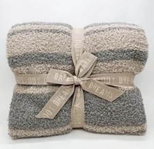 Barefoot Dreams CozyChic Stripe Solid Border Blanket - Size 45  x60  - "New"