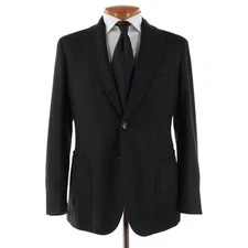 Stile Latino NWT Wool / Cashmere Sport Coat Size 50R (40R US) In Solid Black