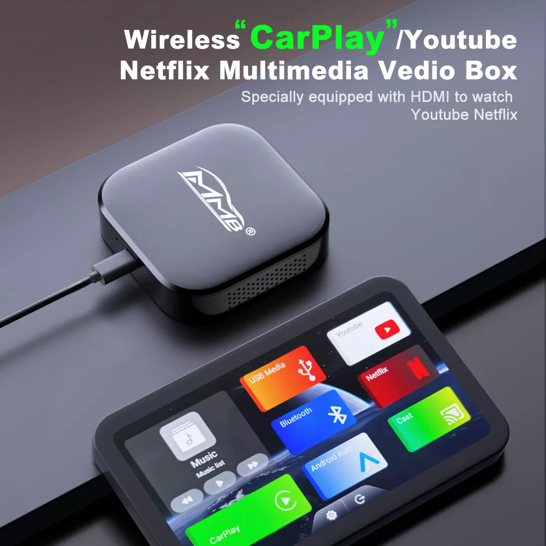 2023 CarPlay Ai Box Mini TV Box New Wireless CarPlay Adapter Wireless  Android Auto Dongle with