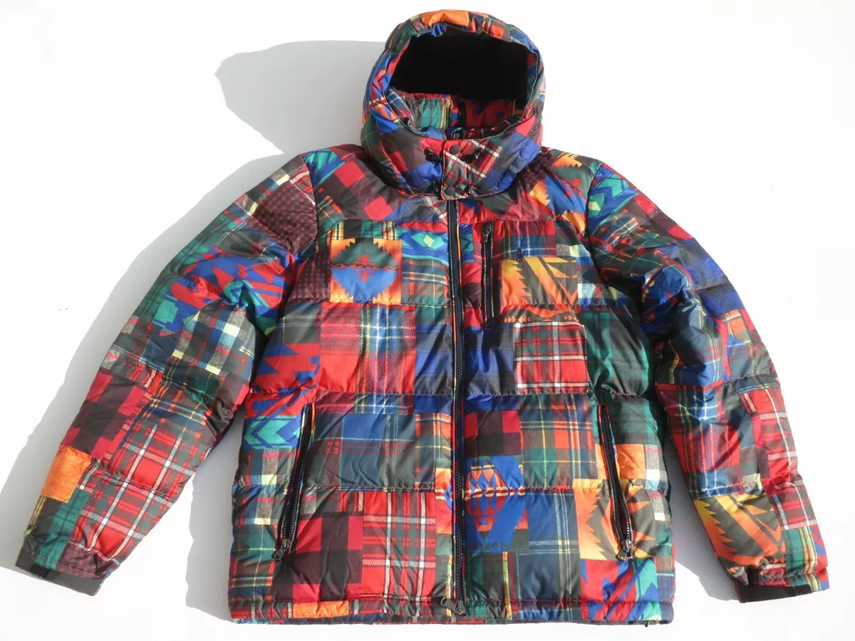 New! Ralph Lauren Polo Men's Aztec Patchwork Performance Duck Down Jacket XL