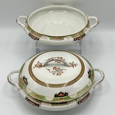 Antique Myott & Sons Imperial Semi Porcelain SANTOI 2 Round Serving Bowls /cb