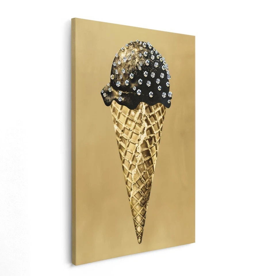 ✅WANDBILD LEINWAND,  ACRYLGLAS EIS LUXUS GOLD KUNST MODERN WANDDEKO PREMIUM - Bild 4 von 4