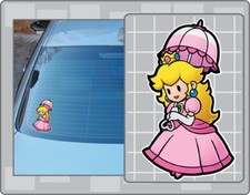 PRINCESS PEACH Vinyl Decal 7 Car Window Paper Mario Super Mario Paper Peach