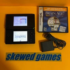 Nintendo DS Bundle - with Brain Age 2 Game and Charger - Black USG-USA-1 Lot