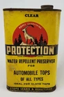 New ListingVintage Automobile Top Protection Gas Oil Can Tin Sign Advertising Kalamazoo MI