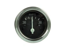 Ammeter 0-30 Amps Chrome Ring Black Face Illuminated for Tractors