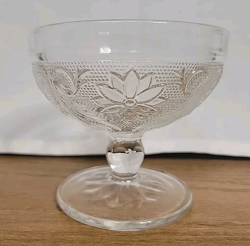 Indiana Glass Tiara CLEAR Sandwich Footed Sherbert Cups Dessert Depression