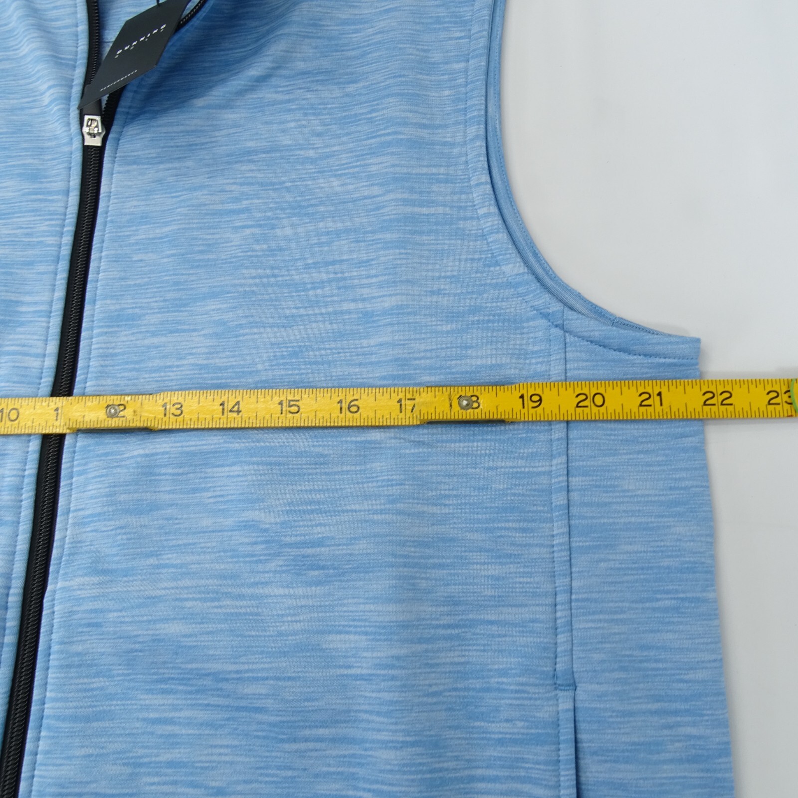 New Dunning Golf Men’s Wind Pro Vest Sz M Fleece Lined Light Blue Heron