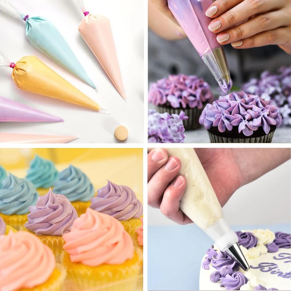 Set of  209pcs Icing Piping Bags Clear Disposable Cake Decoration Savoy Bag 14" - Image 2 of 4