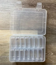 Mathtoxyz Small Bead Organizer 15 Pieces Plastic Storage ‎‎6.73"L x 2.4"W x 4.37