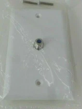 Coax Wall Plate F Type Jack White Single Coaxial Cable Outlet Cover