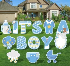 Yard Sign It's A Boy Lawn Garden 14 Piece Gender Reveal