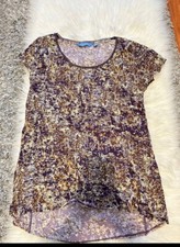 Multi-Color Abstract Print Tunic Top Size:M fit S