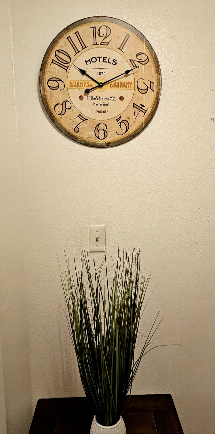 18" Wall Clock Paris st james and albany hotel Theme Retro Vintage