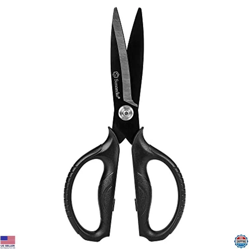 Heavy Duty Kitchen Scissors, Titanium Coated, Micro Serrated, Detachable Blades