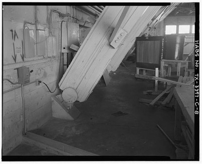 8. Interior Building 1015 land plane hangar, structural detail, looking