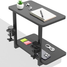 VIVO Black 16" Clamp-on Flexible Shelving Unit Organizer for Desk Accessories
