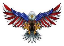 American Flag Attack Bald Eagle Wings Decal