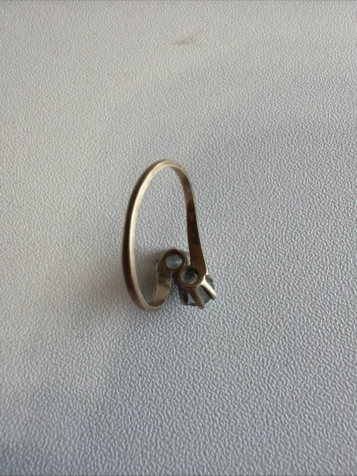 Anillo Oro 10Kt con 2 Piedras Aguamarina 1,63 Gramos Marcado 10k Talla 5,5 a 6 Foto 4 de 4