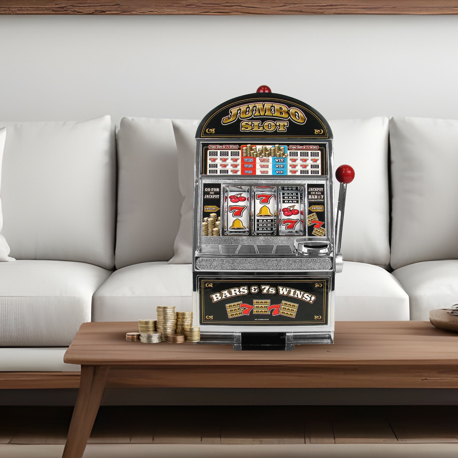 14 Inch Big Slot Machine Replica Savings Bank Bars Sevens Wins