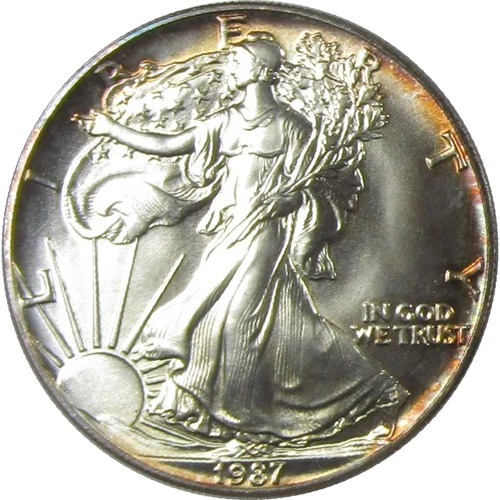 1987 American Silver Eagle Bullion $1 Coin Collectible Toned SKU:CP279