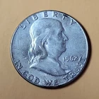 1962 Franklin Half Dollar 50C Circulated 90% Silver US Coin
