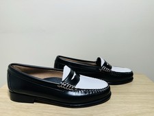G.H. Bass Weejuns Whitney leather penny loafer shoes black white NWOB size 5.5