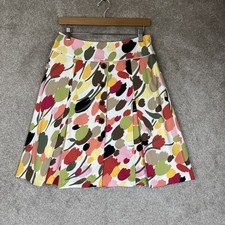 Talbots Skirt Womens 8 Petite Floral Cotton Blend Flare Lined Button Front- 4299