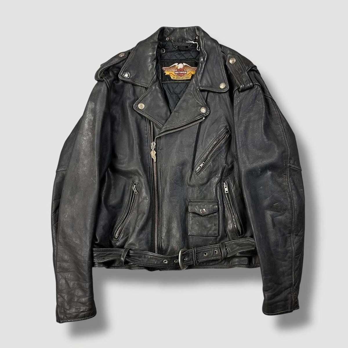 ジャケット・アウター Harley Davidson 90s leather riders Vintage 80s 90s Harley Davidson Authentic Leather Biker