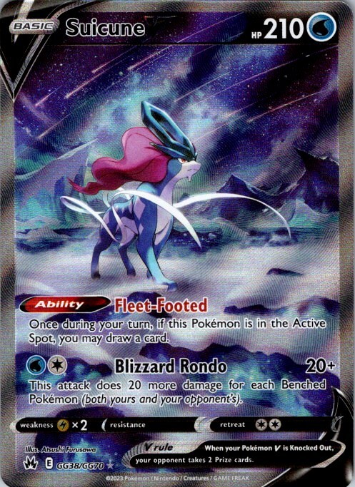 Suicune V Ultra Rare Crown Zenith: Galarian Gallery GG38/GG70 NM Pokemon