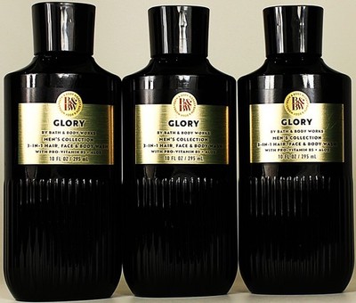 QTY 3 - Bath & Body Works Men's GLORY 3-1 Body Wash Shower Gel 10oz