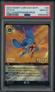 2024 Disney Lorcana EN P1 Set Championship Prize #30 Stitch PSA 10 GEM MINT