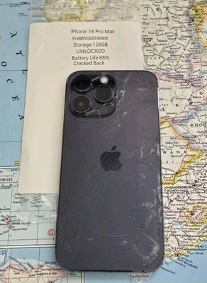 iPhone 14 Pro Max - 128 GB - Unlocked - Cracked Back READ
