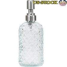 Glass Soap Dispenser W/ Stainless Steel Pump Kitchen  Bath Liquid Storage New