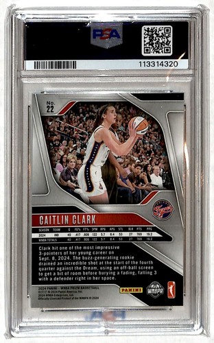 2024-25 Panini Prizm WNBA Caitlin Clark RC PSA 10 #22 - Picture 2 of 2