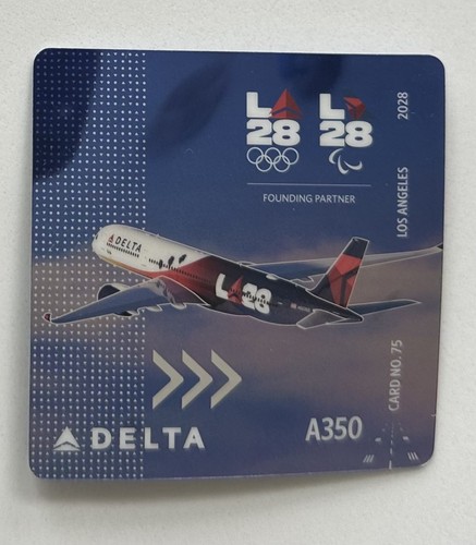 Delta Air Lines Trading Card #75 LA 2028 Olympics A350 Airbus Limited Edition