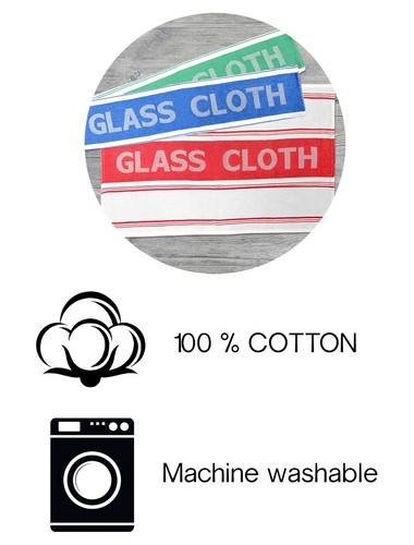 Pack de 12 paños de vidrio para barra de platos de cocina 100 % algodón súper absorbentes surtidos - Imagen 2 de 2