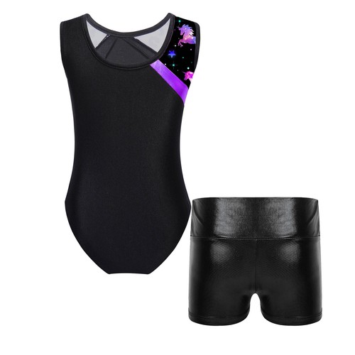 Kids Girl's Leotard And Bottoms Sleeveless Rompers Stage Bodysuit Performance - Picture 36 of 60