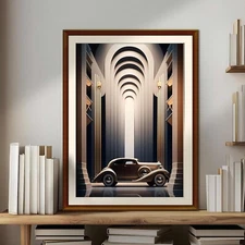 Art Deco Printable Wall Art Vintage Car Posters Prints - Best Housewarming Gift