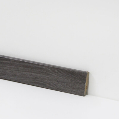 Equipped 58mm Sockelleiste 2406-L schwarz, MDF Fußleiste Randleiste